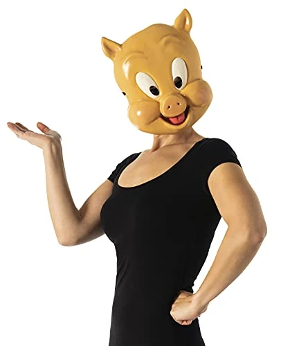 Rubie's Unisex Warner Bros. Space Jam Porky Pig Plastic Half-Mask, One Size 3 Rubie's Unisex Warner Bros. Space Jam Porky Pig Plastic Half-Mask, One Size