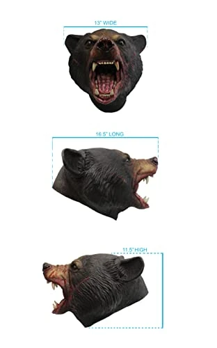 Rubie's Adult Cocoa Black Bear Deluxe Overhead Latex Mask, As Shown 5 Rubie's Adult Cocoa Black Bear Deluxe Overhead Latex Mask, As Shown - Image 3