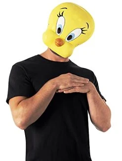Rubie's Unisex Warner Bros. Space Jam Tweety Bird Plastic Half-Mask, One Size