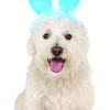 Crinkle Blue Bunny Ears Pet Headband, Medium/Large