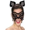 Rubie's Unisex-Adult's Mesh Masquerade Cat Mask With Ears, Black, One Size -Forum Novelties Shop 412TLUUobQL