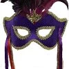 Forum Mysterious Mardi Gras Glamour Half Mask With Feathers -Forum Novelties Shop 413RswoYwL