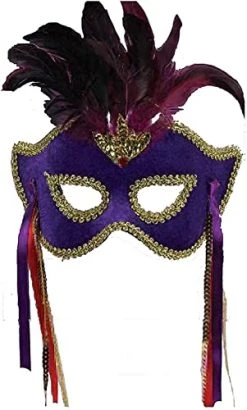 Forum Mysterious Mardi Gras Glamour Half Mask With Feathers