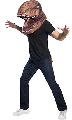 Rubie's Unisex Adult Inflatable Air Head T. Rex Dinosaur Costume Mask, As Shown, One Size US