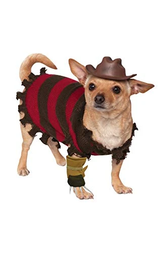 Rubie's Unisex Adult Nightmare On Elm Street Freddy Krueger Pet Costume Party Supplies, Multicolor, S Neck 12 Girth 17 Back 11 US 3 Rubie's Unisex Adult Nightmare On Elm Street Freddy Krueger Pet Costume Party Supplies, Multicolor, S Neck 12 Girth 17 Back 11 US