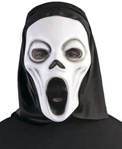 Forum Novelties Men's Standard Mask-Promo Hooded Ghost, White, Black, Standard