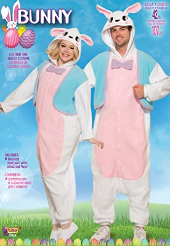 Forum Novelties Men's Bunny Piece Jumpsuit Costume, Pink/Blue/White, One Size 5 Forum Novelties Men's Bunny Piece Jumpsuit Costume, Pink/Blue/White, One Size - Image 3