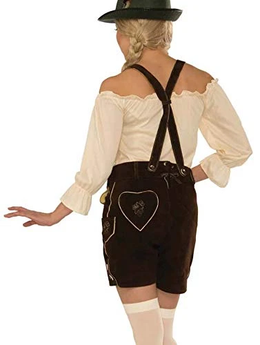Forum Women's Deluxe Leather Lederhosen Costume 4 Forum Women's Deluxe Leather Lederhosen Costume - Image 2