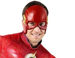 Rubies Adult DC The Flash Movie Plastic Half-Mask, As Shown, One Size