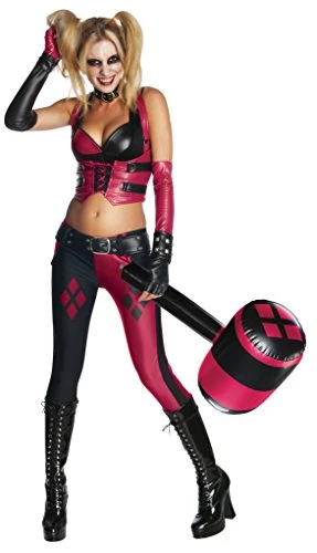 Rubie's Women's Batman Arkham City Sexy Harley Quinn Costume And Mallet Bundle 3 Rubie's Women's Batman Arkham City Sexy Harley Quinn Costume And Mallet Bundle