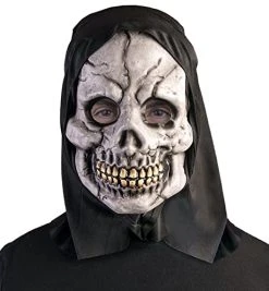 Forum Novelties Men's Standard Mask-Promo Hooded Bones, Gray, Standard