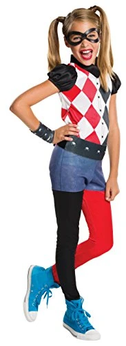 Rubie's Official DC Super Hero Girl's Harley Quinn Costume, Kids Super Villain Fancy Dress