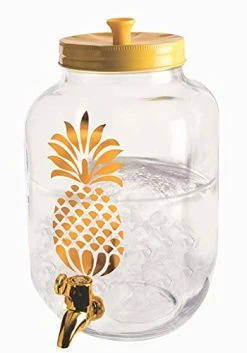 Form Novelties Luxe Pineapple Shaped Beverage Dispenser Luau Supplies, One Size, As Shown