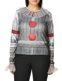 Rubie's Women's IT Movie Chapter 2 Pennywise Costume Top And Make Up, As Shown