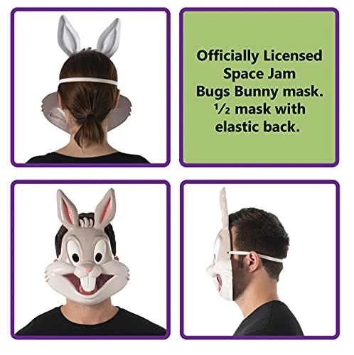 Rubie's Unisex Warner Bros. Space Jam Bugs Bunny Plastic Half-Mask, One Size 7 Rubie's Unisex Warner Bros. Space Jam Bugs Bunny Plastic Half-Mask, One Size - Image 5