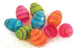 Forum Novelties 80047 Easter Plastic Eggs Striped, Multi (Pack Of 8 )