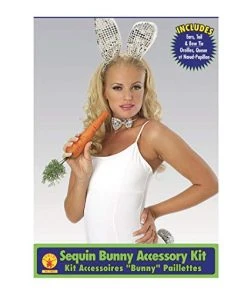 Rubie's Costume Bunny Accessory Kit With Silver Sequins