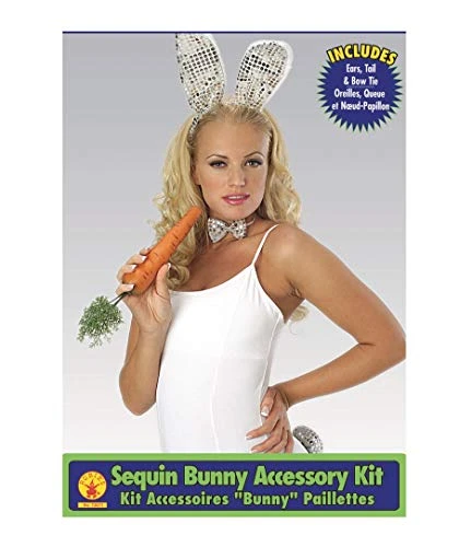 Rubie's Costume Bunny Accessory Kit With Silver Sequins 3 Rubie's Costume Bunny Accessory Kit With Silver Sequins