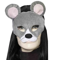 Forum Novelties Women's Plush Mouse Mask, Gray, One Size