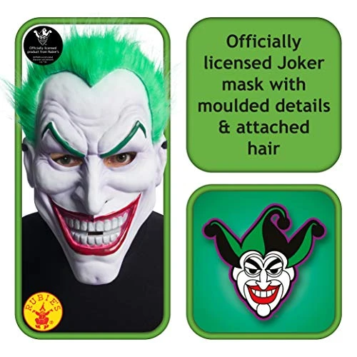 Rubie's Mens Joker Clown Costume Mask, As Shown, One Size US 4 Rubie's Mens Joker Clown Costume Mask, As Shown, One Size US - Image 2