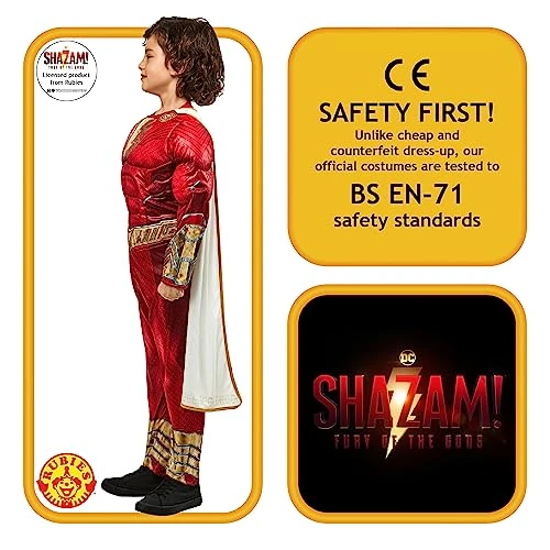 Rubie's Child's Shazam! Fury Of The Gods Padded Costume Jumpsuit And Cape, As Shown 5 Rubie's Child's Shazam! Fury Of The Gods Padded Costume Jumpsuit And Cape, As Shown - Image 3