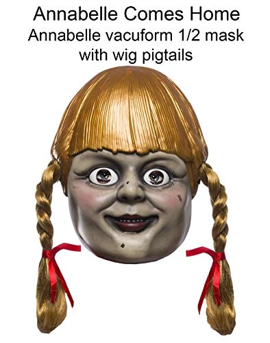 Rubie's Annabelle Comes Home Adult With Pigtails Costume Mask, As Shown, One Size US 4 Rubie's Annabelle Comes Home Adult With Pigtails Costume Mask, As Shown, One Size US - Image 2