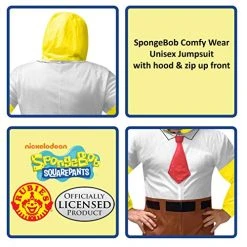Rubie's Unisex-adult Classic Spongebob Comfy Wear Jumpsuit -Forum Novelties Shop 51C5jkLamyL 1