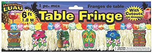 Forum Novelties Luau Decorative Cutouts Table Fringe, 8 Feet, As Shown 4 Forum Novelties Luau Decorative Cutouts Table Fringe, 8 Feet, As Shown - Image 2