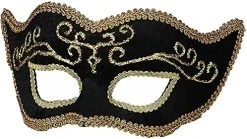 Forum Mardi Gras Costume Masquerade Half Mask With Gold Trim -Forum Novelties Shop 51GYYWDXQdS. AC
