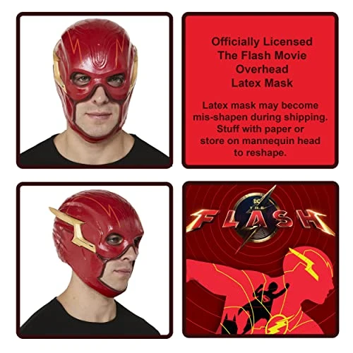 Rubie's Men's DC Comics Flash The Movie Deluxe Flash Overhead Latex Mask, As Shown, One Size 4 Rubie's Men's DC Comics Flash The Movie Deluxe Flash Overhead Latex Mask, As Shown, One Size - Image 2