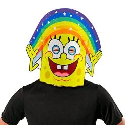 Rubie's Costume Accessory SpongeBob SquarePants Rainbow Meme Foam Mask, As Shown, One Size