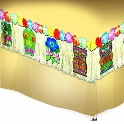 Forum Novelties Luau Decorative Cutouts Table Fringe, 8 Feet, As Shown