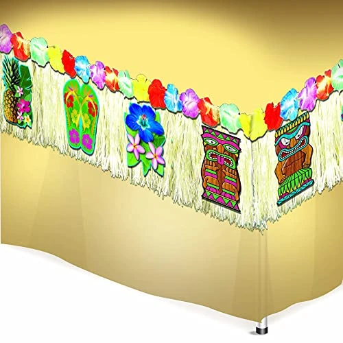 Forum Novelties Luau Decorative Cutouts Table Fringe, 8 Feet, As Shown 3 Forum Novelties Luau Decorative Cutouts Table Fringe, 8 Feet, As Shown
