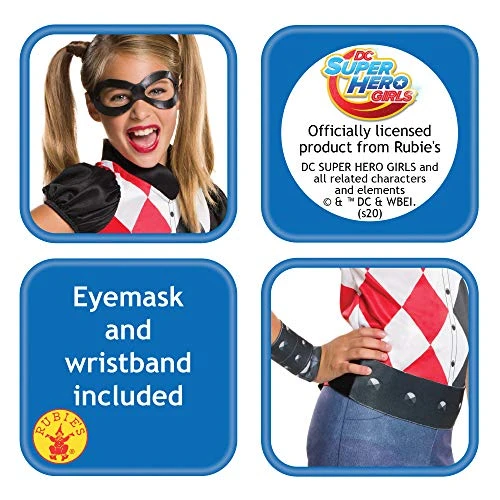 Rubie's Official DC Super Hero Girl's Harley Quinn Costume, Kids Super Villain Fancy Dress 6 Rubie's Official DC Super Hero Girl's Harley Quinn Costume, Kids Super Villain Fancy Dress - Image 4