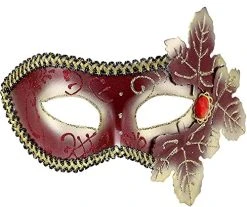 Forum Mardi Gras Costume Venetian Masquerade Half Mask With Glitter Leaves -Forum Novelties Shop 51ceHJsW3FS. AC