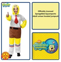 Rubie's Unisex-adult Classic Spongebob Comfy Wear Jumpsuit -Forum Novelties Shop 51hSscmtZPL 1