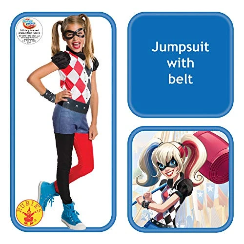 Rubie's Official DC Super Hero Girl's Harley Quinn Costume, Kids Super Villain Fancy Dress 5 Rubie's Official DC Super Hero Girl's Harley Quinn Costume, Kids Super Villain Fancy Dress - Image 3