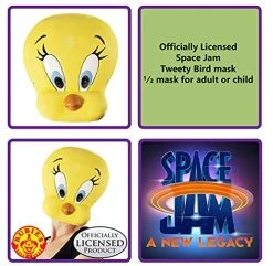 Rubie's Unisex Warner Bros. Space Jam Tweety Bird Plastic Half-Mask, One Size -Forum Novelties Shop 51rUoOnAmS