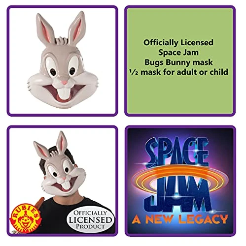 Rubie's Unisex Warner Bros. Space Jam Bugs Bunny Plastic Half-Mask, One Size 6 Rubie's Unisex Warner Bros. Space Jam Bugs Bunny Plastic Half-Mask, One Size - Image 4