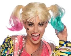 Rubie's Womens Dc Comics Birds Of Prey Harley Quinn Costume Wig, As Shown, One Size US