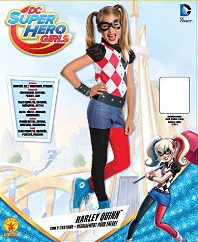 Rubie's Official DC Super Hero Girl's Harley Quinn Costume, Kids Super Villain Fancy Dress 4 Rubie's Official DC Super Hero Girl's Harley Quinn Costume, Kids Super Villain Fancy Dress - Image 2